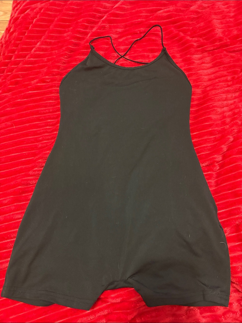 SHEIN Black Crisscross Strap One-Piece Swim